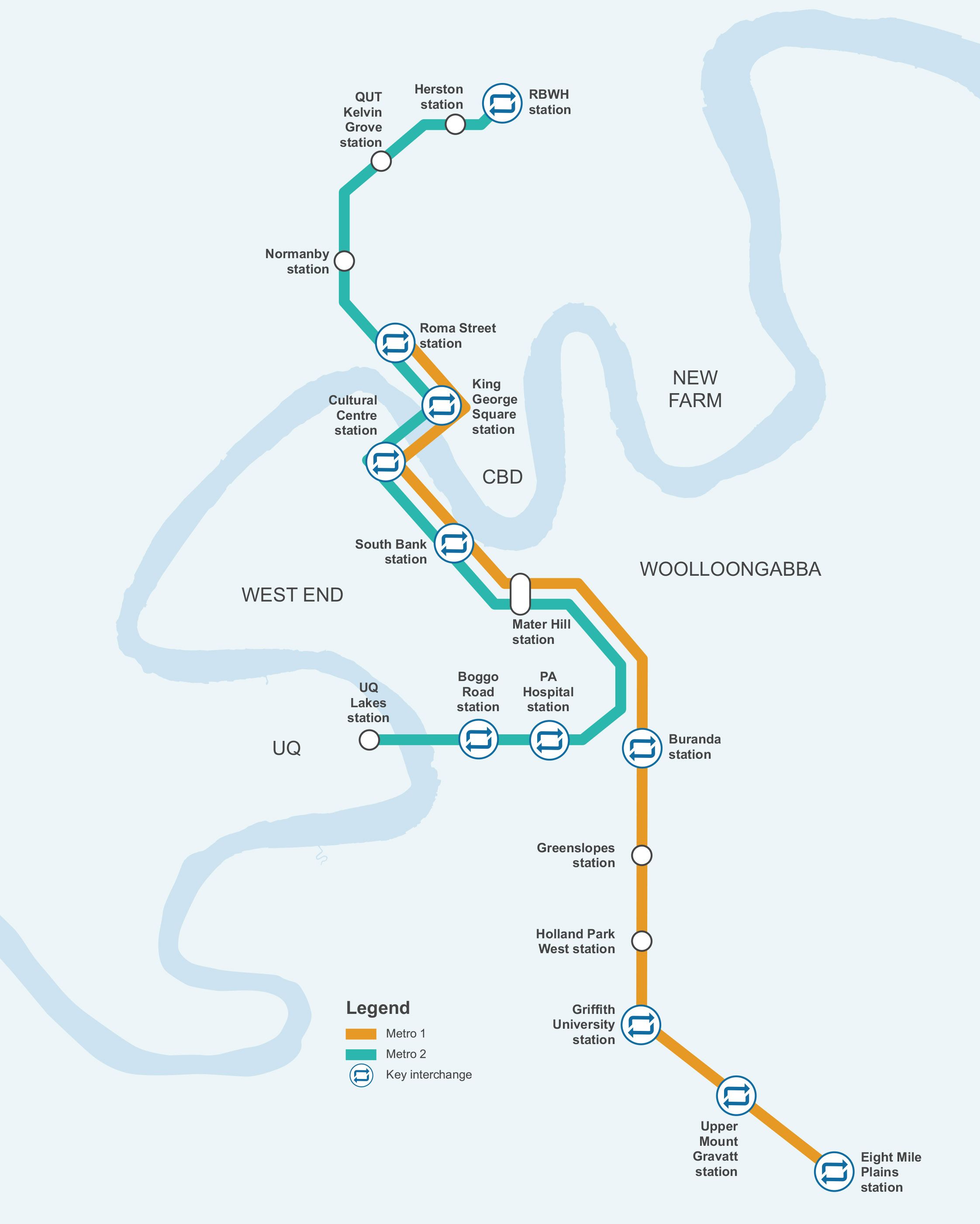Brisbane Metro map